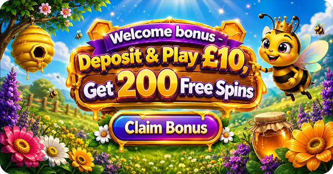 Smooth Spins Welcome Bonus Deposit & Play £10, Get 200 Free Spins on Bee Keeper
